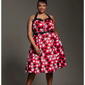 NWT Her Universe Disney Mickey Mouse & Minnie Mouse Hearts Retro Halter Dress